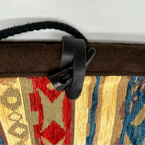 The Loom Alaska Tapestry Bag Native American Designs Hand Made Boho Red Blue - Picture 3 of 10